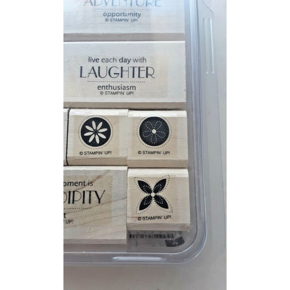 Stampin' Up! "Sweet Serendipity" Stamp Set Wood Mounted Retired Sparkle Laughter - Picture 6 of 10